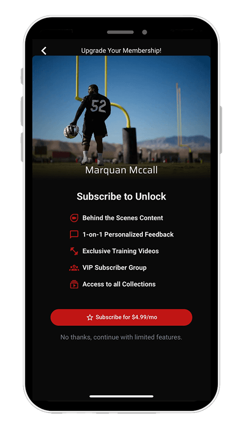 subscription confirmation screen